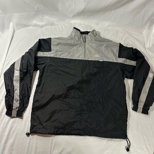 VINTAGE Y2K ADIDAS WINDBREAKER 1/4 ZIP GRAY AND BLACK 2000s